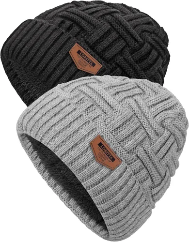 Vista 59 de Loritta Gorro de invierno cálido de punto grueso y holgado para hombre