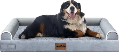 Vista 25 de NANUYA - Cama ortopédica para perros de tamaño mediano/grande, lavable: Camas con almohada para perros de tamaño mediano/grande, sofá de espuma