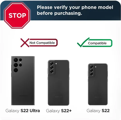 Vista 2 de Funda para Samsung Galaxy S22 de 6.1 pulgadas con funda de clip para cinturón, resistente de grado militar con soporte giratorio de 360° (camuflaje)