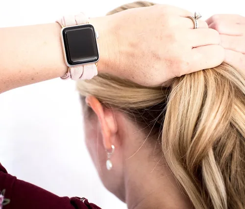 Vista 5 de Banda de yoga rosa rubor para Apple Watch Series 1-8, 1.496 in 1.575 in 1.614 in 1.654 in 1.732 in 1.772 in