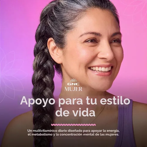 Vista 2 de GNC - Multivitamínico energético y metabolismo para mujer, quema de calorías, 90 cápsulas