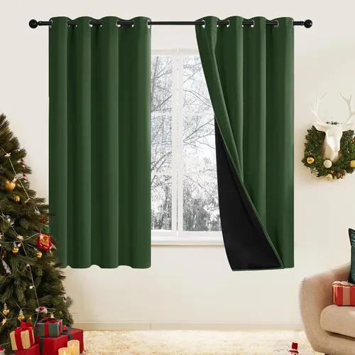 Vista 81 de Deconovo cortinas blackout 100 % con forro totalmente negro con aislamiento térmico de doble capa, oscurecimiento de la habitación, ahorro