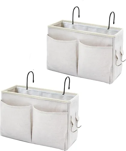 Vista 5 de Organizador de Mesita de Noche/Bolsa de Almacenamiento Colgante de Mesita de Noche Organizador Multifuncional para Literas Camas de Hospital Rieles