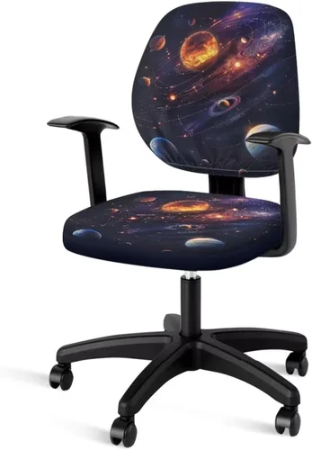 Vista 19 de Funda para silla de oficina, con temática de playa, funda elástica para silla de oficina, funda elástica de 2 piezas, funda para silla
