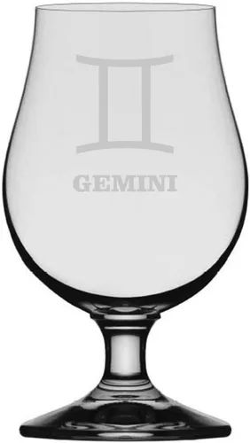Vista 32 de Símbolo del zodiaco grabado multiusos 12.75oz Copa de vino Géminis