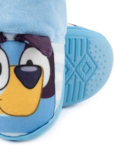 Vista 6 de Bluey Pantuflas para niños pequeños 3D con correa de orejas y zapatos de casa