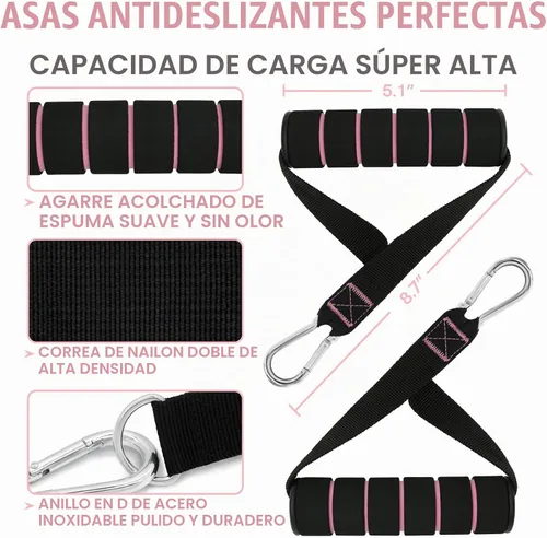 Vista 5 de Aihoye Bandas de resistencia para entrenamiento, bandas de ejercicio con asas, bandas elásticas para ejercicio, bandas de entrenamiento con anclajes