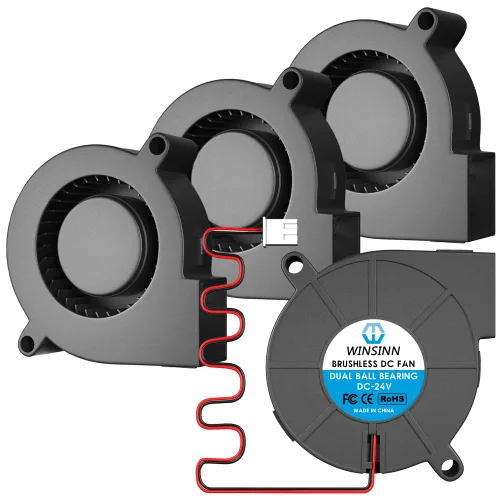 Vista 7 de WINSINN Ventilador de soplador 5015 de 1.969 in, 5 V, impresora 3D, ventiladores de 5 voltios, turbina turbina Turbo doble rodamiento de bolas