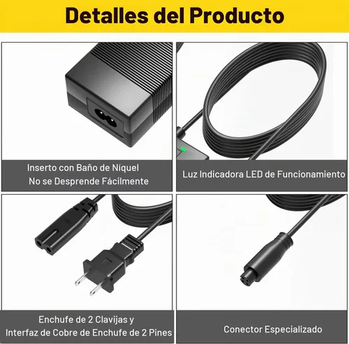 Vista 6 de Cargador de 63 V para Segway Ninebot compatible con Segway Ninebot S/S-MAX/Mini lite/Mini PRO/Go Kart, Gokart PRO (puerto de carga de 4 pines)