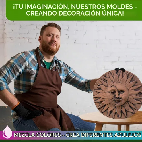 Vista 7 de Sun Moon Garden Stone Stepping Mold Pathmaker Molde de hormigón - Adoquines de hormigón prefabricados de piedra de sol