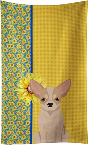 Vista 189 de Caroline's Treasures WDK5313KTWL - Toalla de cocina con diseño de girasoles de verano, color negro y tostado, Airedale Terrier, toalla de mano