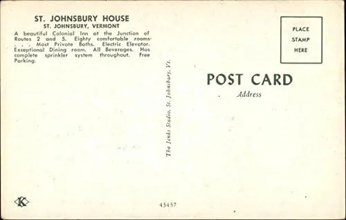 Vista 2 de St. Johnsbury House St. Johnsbury, Vermont VT Original Vintage Postcard