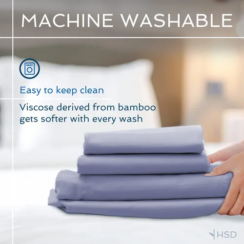 Vista 6 de Hotel Sheets Direct - Juego de sábanas 100% viscosa derivada de bambú tamaño individual - sábanas refrescantes con 1 funda de almohada