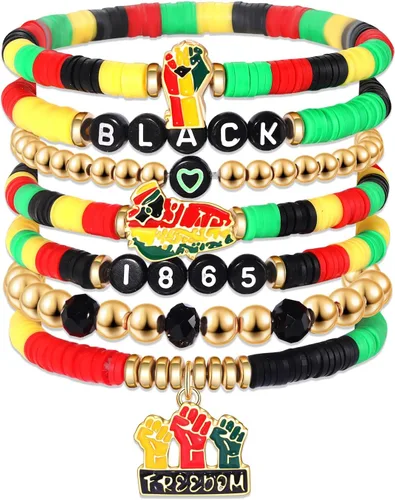 Vista 160 de Surfer Heishi - Pulseras apilables para mujer, apilables, de vinilo arcoíris, disco de arcilla, pulseras elásticas para la amistad, joyería bohemia