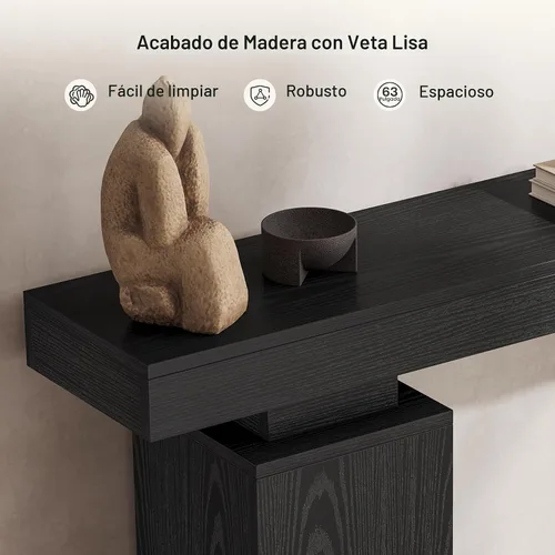 Vista 7 de Tribesigns Mesa Consola Larga de 63 Pulgadas, Mesa de Entrada Estilo Granja Detrás del Sofá, Soporte de Vestíbulo de Madera Estación de Entrada