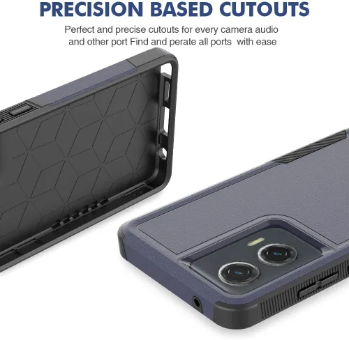 Vista 5 de Funda para Motorola Moto G Stylus 5G 2024 con protector de pantalla de vidrio templado, capa interior de TPU suave y cubierta trasera exterior dura