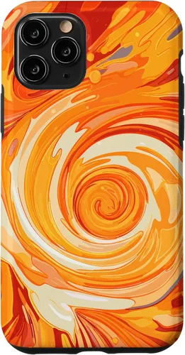 Vista 27 de iPhone 16 Swirl Orange Color Illustration Pattern Abstract Art Case