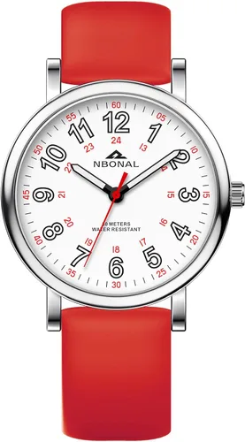 Vista 2 de Nurse Watch for Medical Doctor Professionals Student Easy Read Dial with Luminous 24 Hours Red Second Soft Silicone Band 30M Waterproof