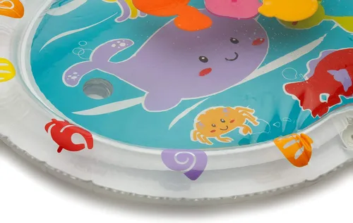 Vista 2 de Playkidz Seaworld - Tapete de agua para actividades de tiempo boca abajo. Promueve la estimulación sensorial y el desarrollo del bebé, tapete