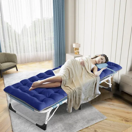 Vista 5 de Slsy Catres de dormir para adultos, tumbonas plegables de 5 posiciones al aire libre, cama plegable portátil para playa, césped, camping, piscina
