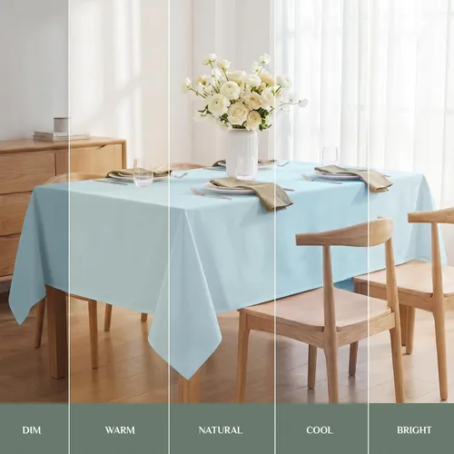 Vista 8 de Softalker Mantel rectangular, impermeable y resistente a las manchas, de tela, sin arrugas, lavable, cubierta de mesa de poliéster de 6.19 onzas por