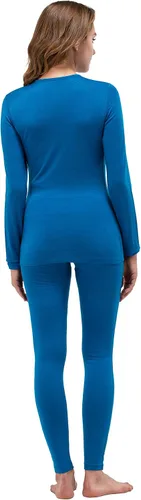 Vista 4 de Conjunto de tops o leggings de lana merina 100% para mujer, Royal Blue-225set, L