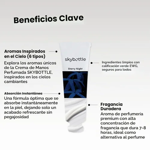 Vista 4 de skybottle Crema de manos, manteca de karité y ácido hialurónico, jazmín