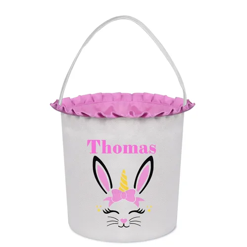 Vista 20 de Cestas de Pascua personalizadas para niños, cesta de caza de huevos de Pascua, bolsas de cesta de Pascua personalizadas, regalos de Pascua para verde