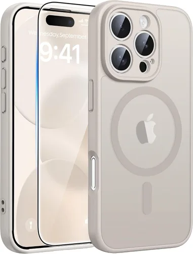 Vista 177 de FNTCASE - Funda para iPhone 16 Pro: magnética, mate, translúcida, de grado militar, protectora contra caídas, resistente, fina, duradera y a prueba