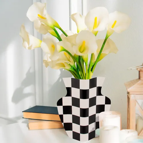 Vista 2 de Jarrón de papel hecho a mano para flores, moderno florero para centros de mesa, jarrón impermeable para decoración del hogar, sala de estar