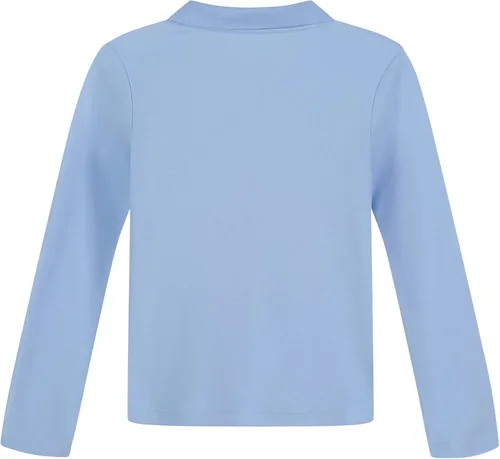 Vista 3 de NAUTICA Girls' Uniform Long Sleeve Polo with Ruffle Placket Azul claro