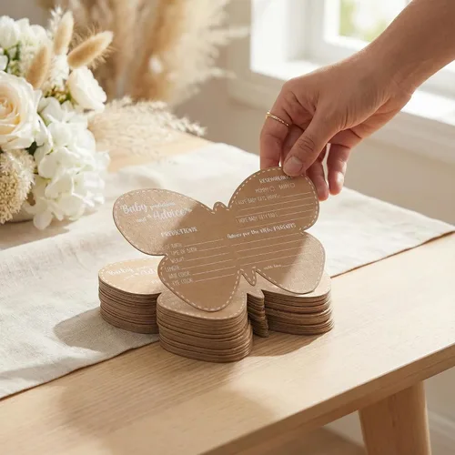 Vista 4 de Decoraciones de mariposa para baby shower, tarjetas de consejos para baby shower para padres futuros, juegos de baby shower para niñas, juego de 50