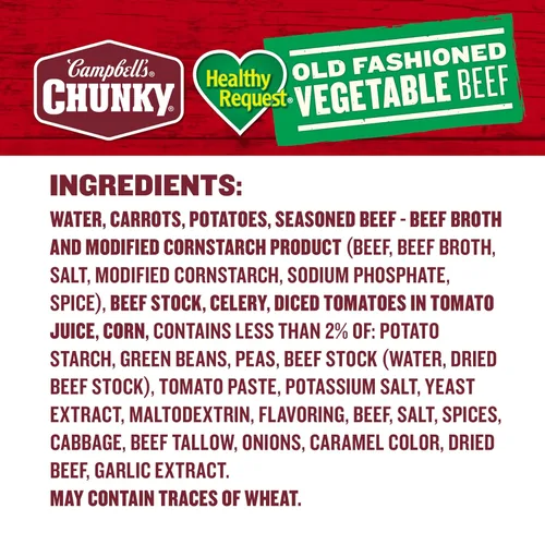 Vista 3 de Campbell's Chunky Healthy Request - Sopa de verduras y carne de res tradicional, lata de 18.8 onzas