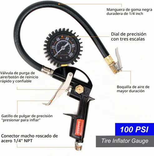 Vista 2 de Kit de Accesorios para Compresor de Aire de Servicio Pesado de 16 Piezas, Kit de Manguera para Compresor de Aire de Polímero Retráctil de 1/4