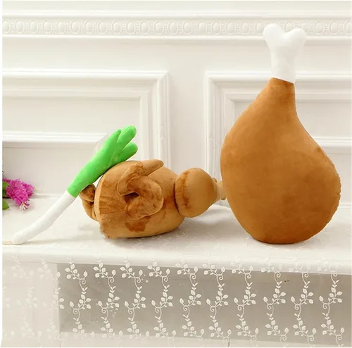 Vista 5 de Almohada de Pollo Almohada de Suelo Cojín Decorativo Cilíndrico Cojín de Sofá Almohada de Lectura Cojín para Automóvil (Pollo, 17.7in)
