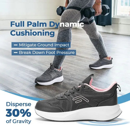 Vista 5 de FitVille DashCore - Tenis de correr para mujer, sin cordones, para fascitis plantar V1 Cross Trainer