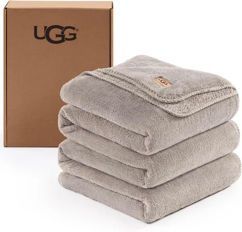 Vista 10 de UGG Whitecap Queen - Manta de forro polar de felpa, 90 x 90 pulgadas, color Azul
