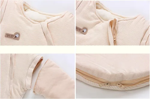 Vista 3 de Saco de dormir orgánico para bebé, manta de manga desmontable para otoño