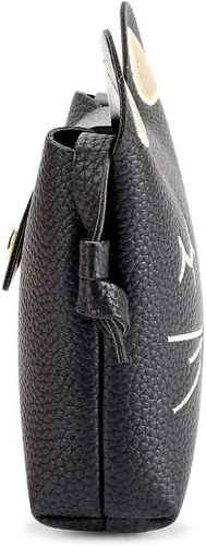 Vista 4 de Bolso de gato para niñas pequeñas, cartera tipo bandolera para niñas pequeñas, Negro