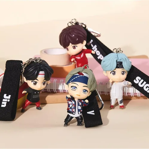 Vista 2 de BTS Tinytan Figuras Llavero Kpop Bolsa de Mercancía Accesorio Oficial Figuritas Auténticas