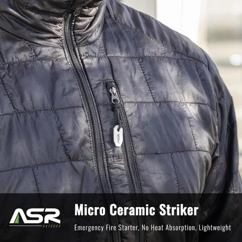 Vista 2 de ASR Outdoor Micro EDC Ceramic Striker Survival Fire Starter - Herramienta de supervivencia de emergencia para crear chispas Blanco