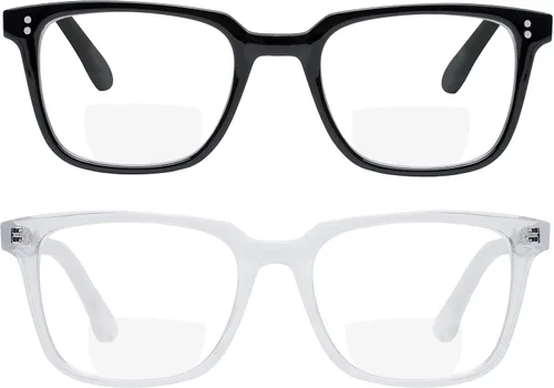 Vista 5 de Yogo Vision 2 Pack Bifocal Reading Glasses Readers for Men Women Anti Glare Lightweight Eyeglasses