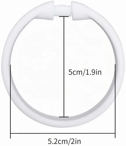 Vista 3 de Juego de 24 anillos para cortina de baño para regadera de plástico, aros, ganchos de baño, cortina, barra de ducha
