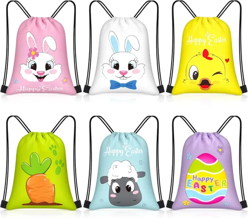Vista 8 de Censen 24 piezas de bolsas con cordón, conjunto a granel, 12 x 10 pulgadas, bolsas de regalo con temática de princesa y príncipe, bolsas de regalo