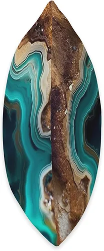 Vista 2 de Aesthetic Agate Minerals Geode Gifts Cojín abstracto de geoda marrón ágata turquesa, 16 x 16, multicolor