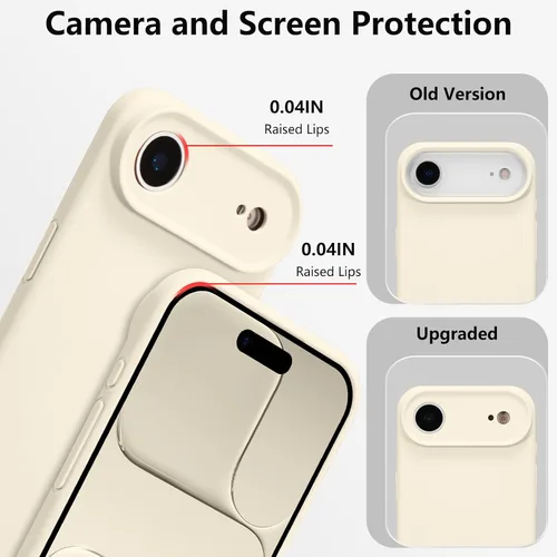 Vista 4 de Funda de silicona para iPhone Air, con [protección completa de la cámara] [forro de microfibra suave antiarañazos], funda de silicona líquida ultra