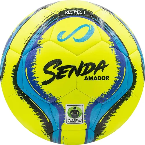 Vista 10 de Senda Amador Bola de Fútbol de Entrenamiento, Certificado de Comercio Justo Blanco/Amarillo