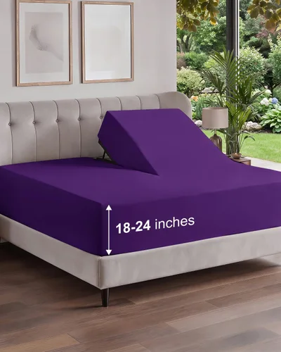 Vista 172 de Sábana bajera ajustable extra profunda Twin XL – Sábana bajera individual de lujo de hotel solamente – Se adapta fácilmente a colchones de 18 a 24