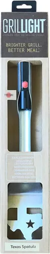 Vista 2 de GRILL LIGHT - Espátula de barbacoa de acero inoxidable Lone Star Texas con linterna LED - Acero grueso de grado restaurante - Impermeable y apto