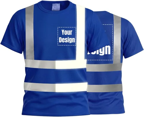 Vista 17 de Camisetas reflectantes de seguridad de alta visibilidad personalizan su logotipo